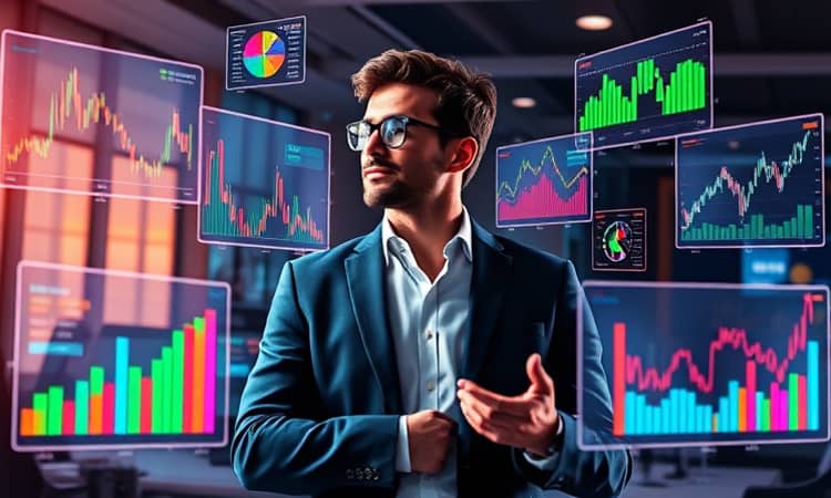 Acompanhe investimentos em tempo real com gráficos dinâmicos