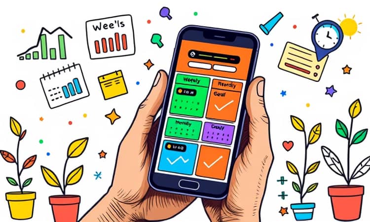 Acompanhe metas semanais e mensais direto no Android