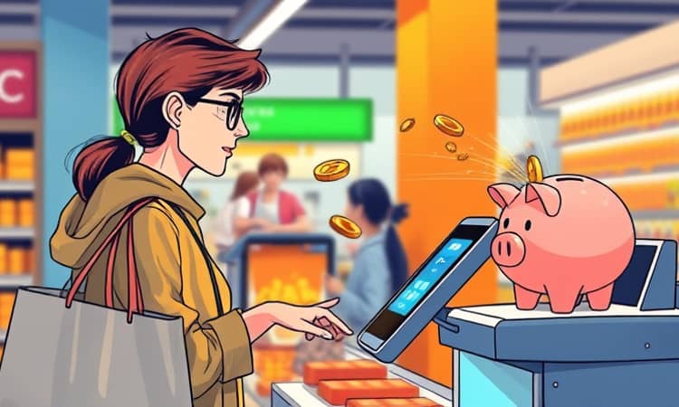 Arredonde valores de compras e transfira a diferença para a poupança