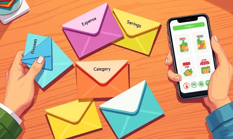 Utilize envelopes físicos ou digitais para controlar categorias